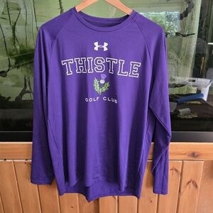 🩵 B2G1 EUC Thistle Golf Club Sunset Beach NC Under Armour long sleeve loose fit